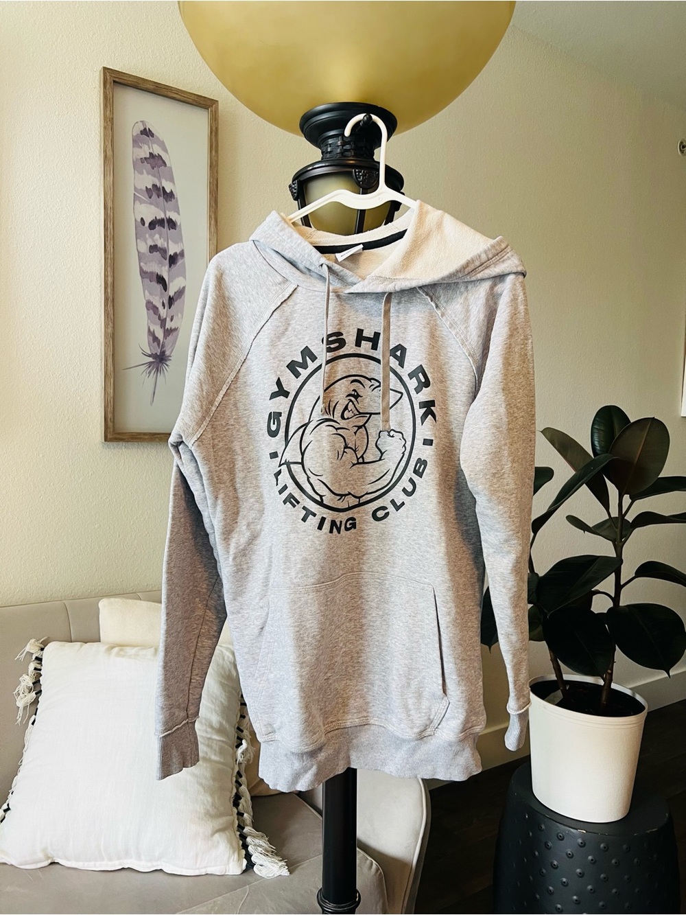 Gymshark Light Gray Lifting Club Pullover Hoodie